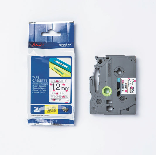 PTOUCH Band, laminiert schwarz/pink TZe-MPPH31 PT-DV600VP 12 mm Idealshop