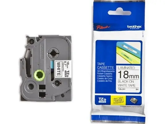 PTOUCH Band, laminiert schwarz/weiss TZe-241 PT-2450DX 18 mm Idealshop