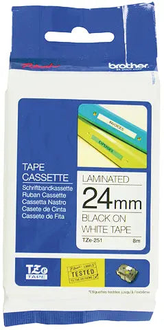 PTOUCH Band, laminiert schwarz/weiss TZe-251 PT-2450DX 24 mm Idealshop