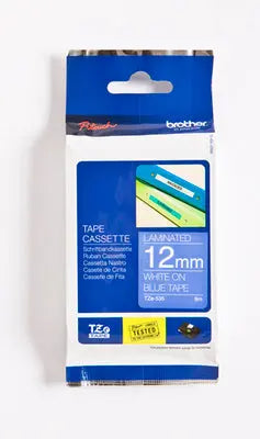 PTOUCH Band, laminiert weiss/blau TZe-535 PT-1280VP 12 mm Idealshop