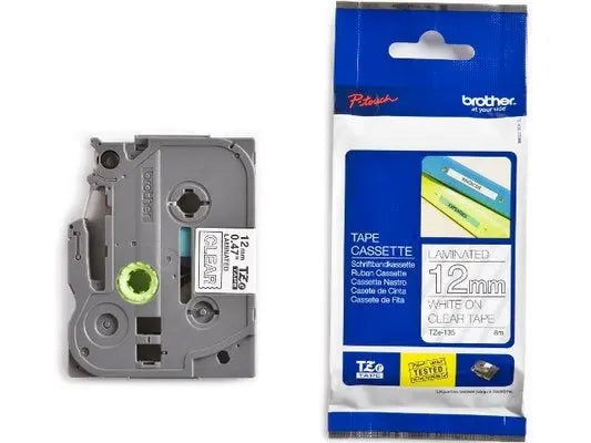 PTOUCH Band, laminiert weiss/klar TZe-135 PT-1280VP 12 mm Idealshop
