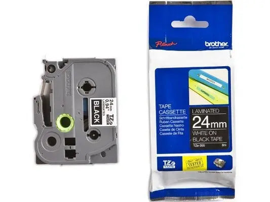 PTOUCH Band, laminiert weiss/schwarz TZe-355 PT-2450DX 24 mm Idealshop