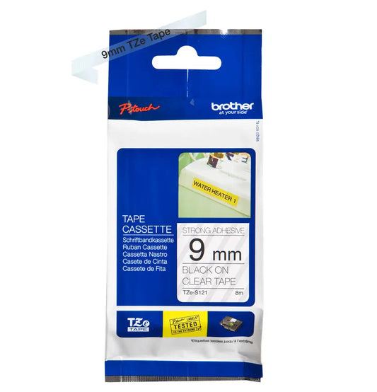 PTOUCH Band, strong/adh. schwarz/klar TZe-S121 PT-300 9 mm Idealshop