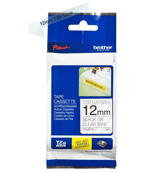 PTOUCH Band, strong/adh. schwarz/klar TZe-S131 PT-300 12 mm Idealshop