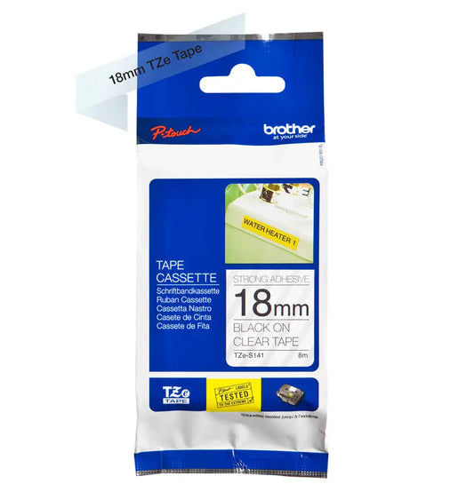 PTOUCH Band, strong/adh. schwarz/klar TZe-S141 PT-2460 18 mm Idealshop