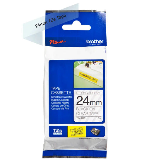 PTOUCH Band, strong/adh. schwarz/klar TZe-S151 PT-300 24 mm Idealshop