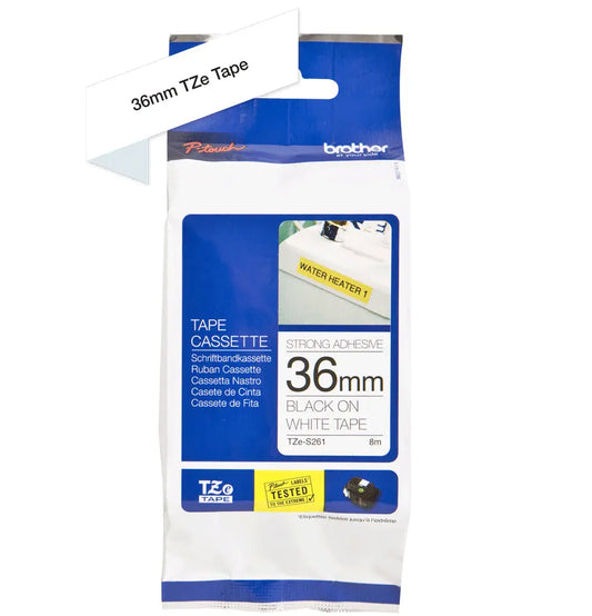 PTOUCH Band, strong/adh.schwarz/weiss TZe-S261 PT-300 36 mm Idealshop