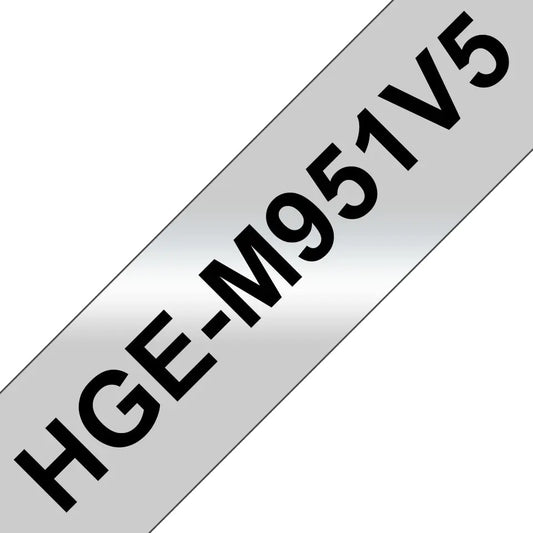 PTOUCH Band,High-Grade BK/matt-silber HGE-M951 24mm/8m 5 Stück Idealshop