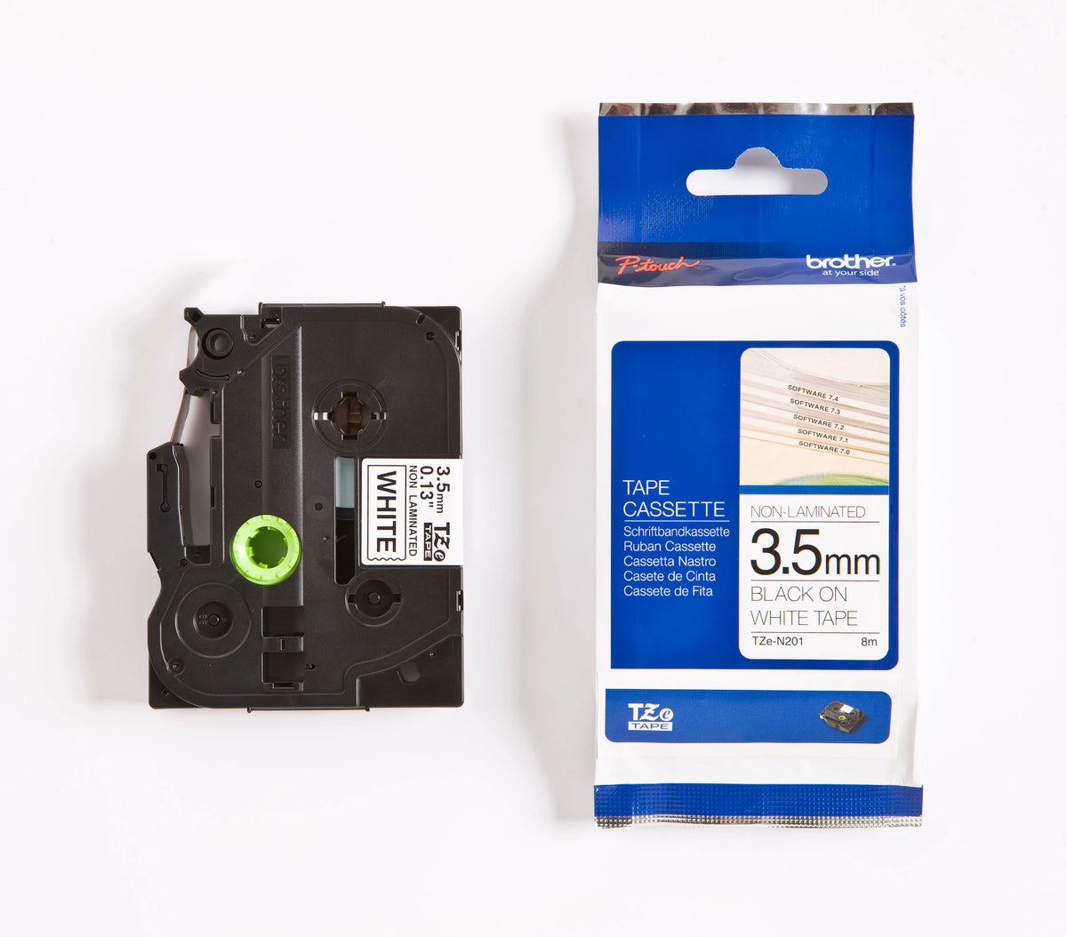 PTOUCH Band,nicht lam. schwarz/weiss TZe-N201 PT-1280 3.5 mm Idealshop