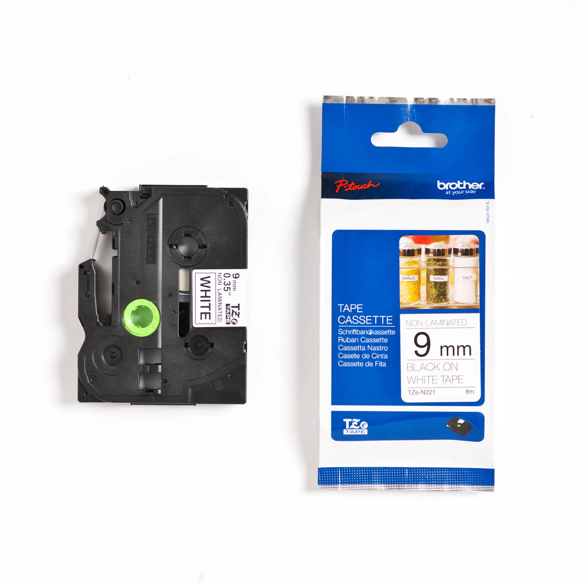 PTOUCH Band,nicht lam. schwarz/weiss TZe-N221 PT-300 9 mm Idealshop