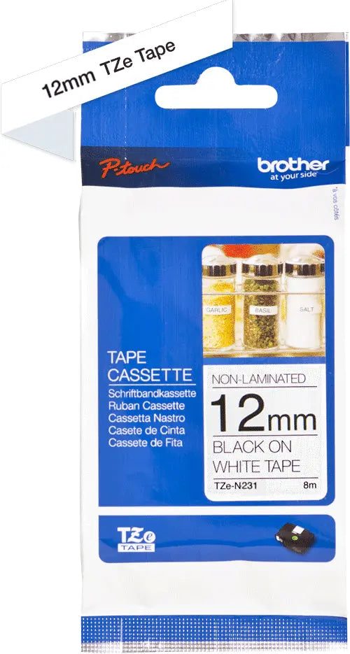 PTOUCH Band,nicht lam. schwarz/weiss TZe-N231 PT-300 12 mm Idealshop