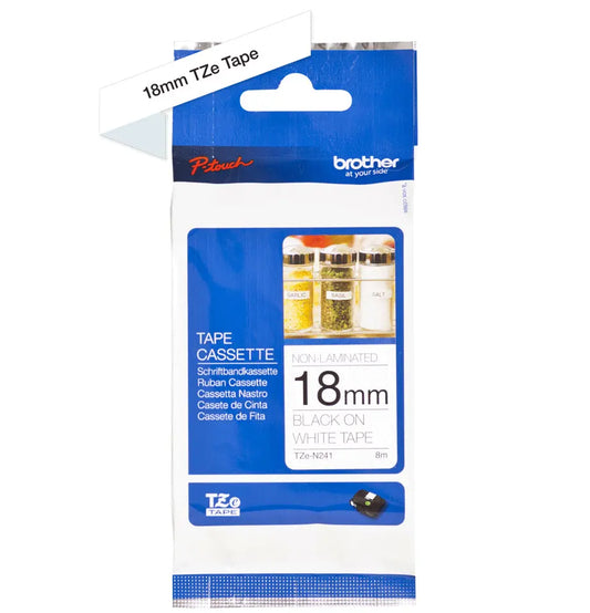 PTOUCH Band,nicht lam. schwarz/weiss TZe-N241 PT-300 18 mm Idealshop