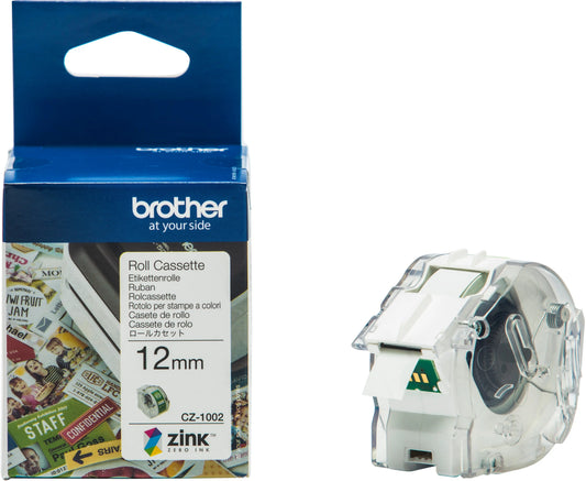 PTOUCH Colour Paper Tape 12mm/5m CZ-1002 VC-500W Compact Label Printer Idealshop