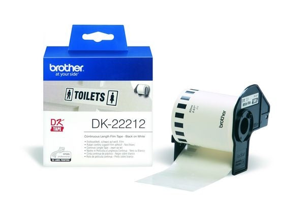 PTOUCH Endlos-Etiketten 62mmx15.24m DK-22212 QL-500/550 Film weiss Rolle Idealshop