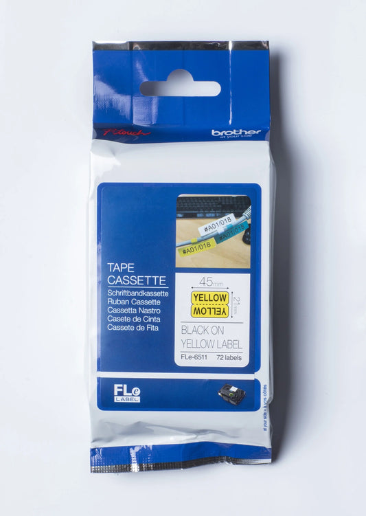 PTOUCH Einzelfähnchen schwarz/gelb FLE-6511 PTP900W 21mmx45mm Idealshop