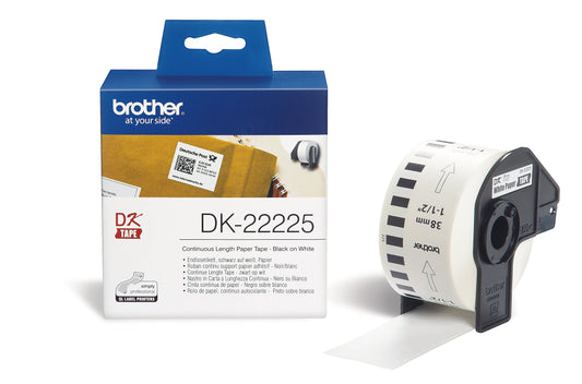 PTOUCH Endlos-Etiketten 38mmx30.48m DK-22225 QL-1050 weiss Idealshop