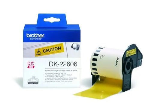 PTOUCH Endlos-Etiketten 62mmx15.24m DK-22606 QL-500/550 Film gelb Rolle Idealshop
