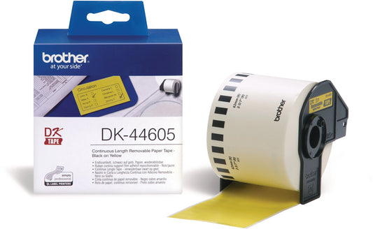 PTOUCH Endlos-Etiketten 62mmx30.48m DK-44605 QL-500/550 gelb Rolle Idealshop