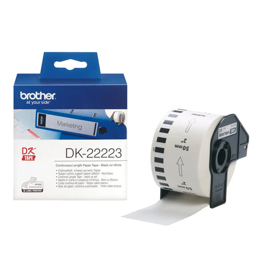 PTOUCH Etiketten endlos 50mm/30.48m DK-22223 QL-500 Papier weiss Rolle Idealshop