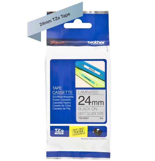 PTOUCH Flexit.lam.schwarz/matt-silber TZe-M951 zu PT-550 24 mm Idealshop