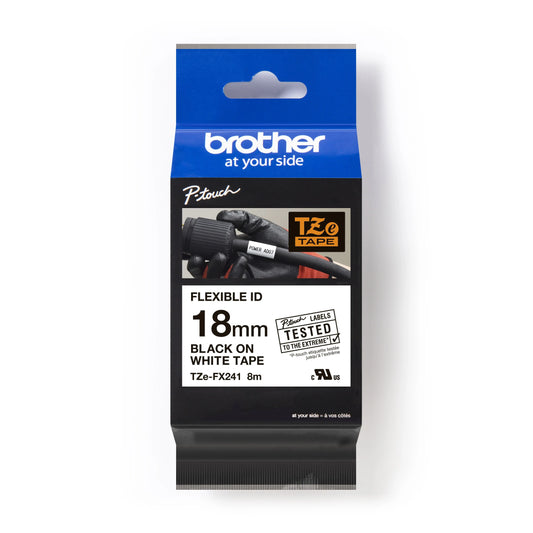 PTOUCH Flexitape lamin. schwarz/weiss TZe-FX241 zu PT-550 18 mm Idealshop
