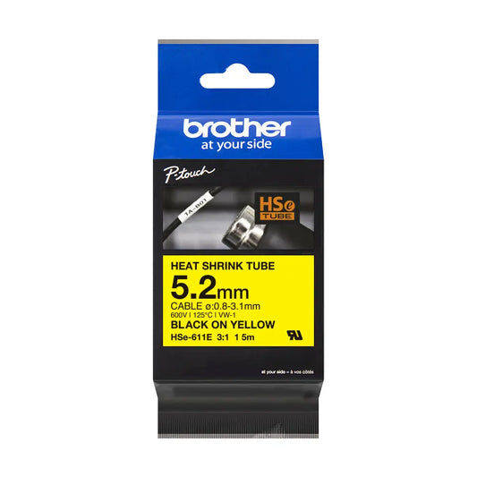 PTOUCH Heat-Shrink-Tube schwarz/gelb HSe-611E PT-E300/E550W 5.2mm Idealshop