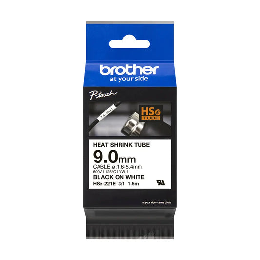 PTOUCH Heat-Shrink-Tube schwarz/weiss HSe-221E PT-E300/E550W 9mm Idealshop