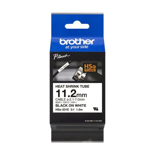 PTOUCH Heat-Shrink-Tube schwarz/weiss HSe-231E PT-E300/E550W 11.2mm Idealshop