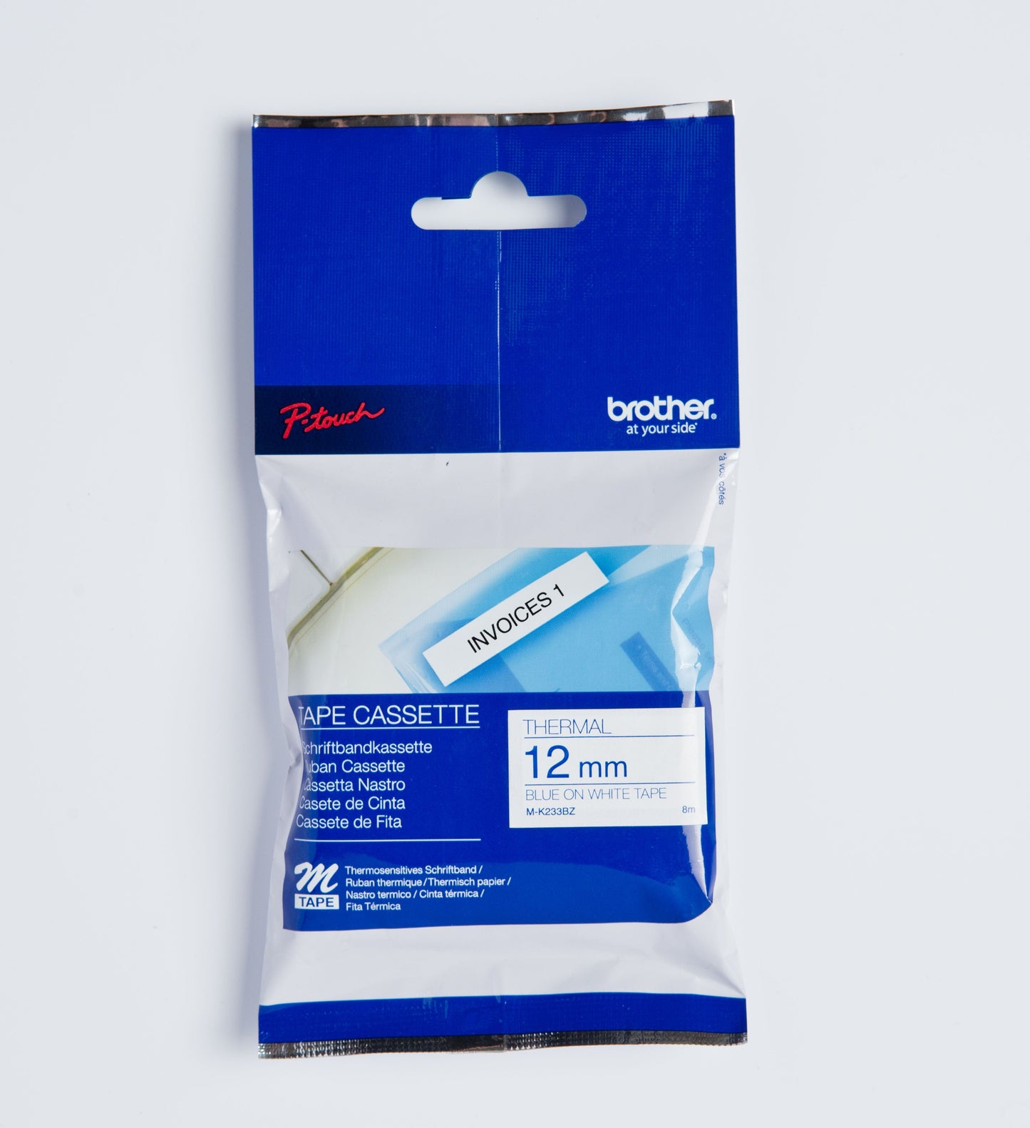 PTOUCH Band, nicht lam. blau/weiss M-K233BZ zu PT-65/75/85/110 8mx12mm Idealshop