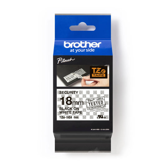PTOUCH Sicherheitsband schwarz/weiss TZe-SE4 zu PT-200,300,500 18mm Idealshop
