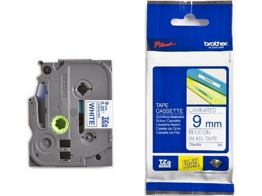 PTOUCH Band, laminiert blau/weiss TZe-223 PT-1280VP 9 mm Idealshop