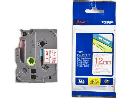 PTOUCH Band, laminiert rot/weiss TZe-232 PT-1280VP 12 mm Idealshop