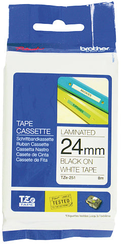 PTOUCH Band, laminiert schwarz/weiss TZe-251 PT-2450DX 24 mm Idealshop