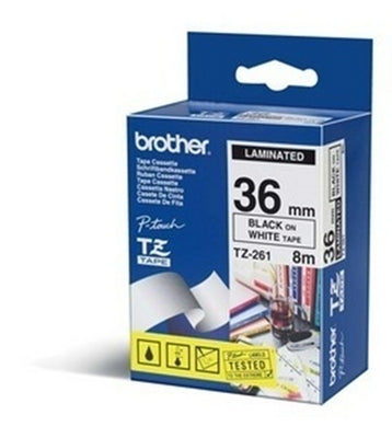PTOUCH Band, laminiert schwarz/weiss TZe-261 PT-3600 L 8m/B 36 mm Idealshop