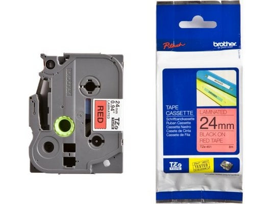 PTOUCH Band, laminiert schwarz/rot TZe-451 PT-2450DX 24 mm Idealshop