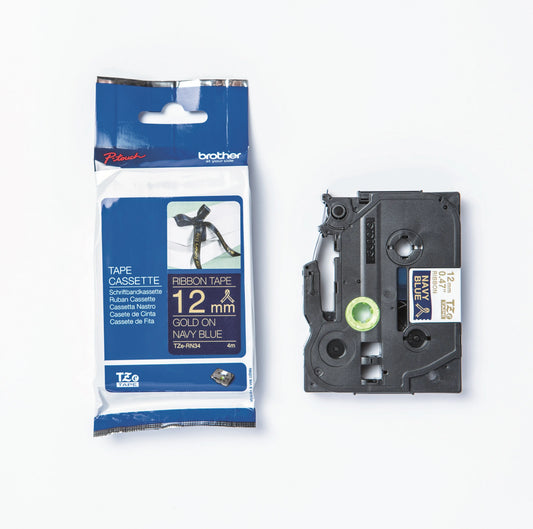 PTOUCH Textilbandkassette gold/blau TZe-RN34 PT-DV600VP 12 mm Idealshop