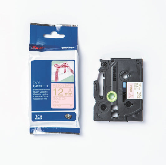 PTOUCH Textilbandkassette gold/pink TZe-RE34 PT-DV600VP 12 mm Idealshop
