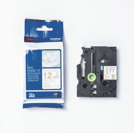 PTOUCH Textilbandkassette gold/weiss TZe-R234 PT-DV600VP 12 mm Idealshop