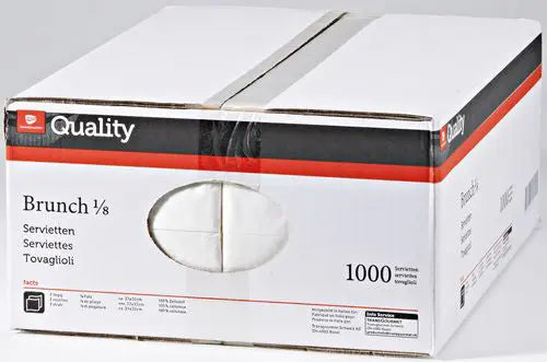 QUALITY Brunch Servietten 992262 weiss 1000 Stück Idealshop