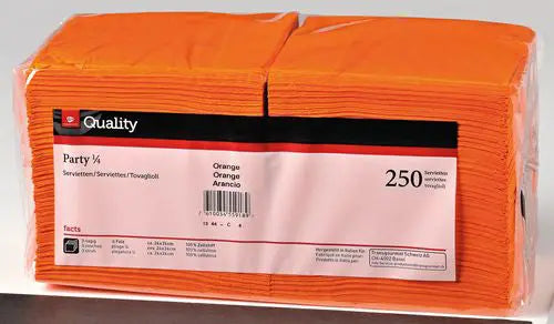 QUALITY Servietten Party 24x24cm 992152 orange 250 Stück Idealshop