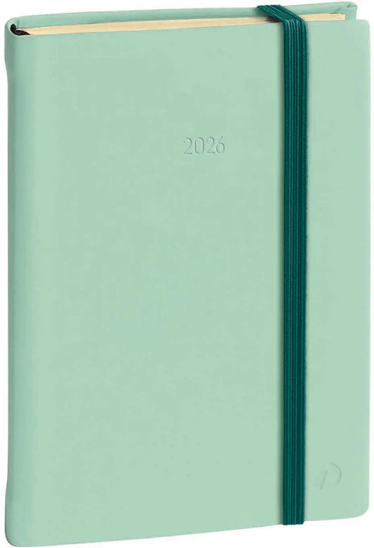 QUO-VADIS Agenda Silk Aff.Prest. 2026 2851021Q 1W/2S grün ML 10x15cm Idealshop