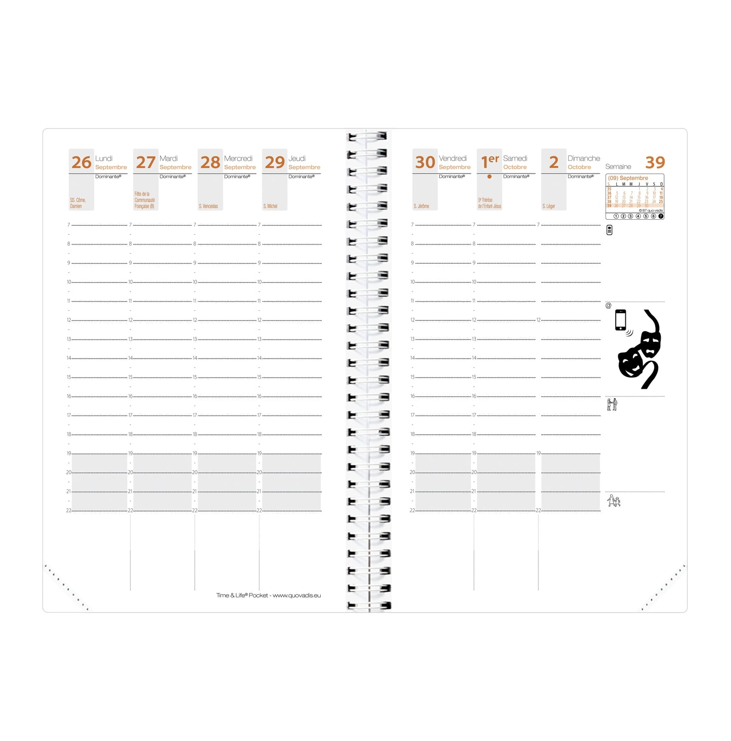 QUO-VADIS Agenda Time&Life Pock. 2026 539068Q 1W/2S Ersatzkal. FR 10x15cm Idealshop