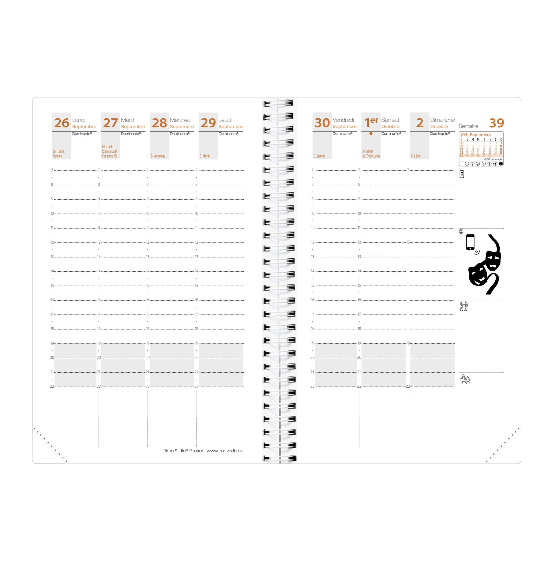 QUO-VADIS Agenda Time&Life Pock. 2026 539068Q 1W/2S Ersatzkal. FR 10x15cm Idealshop