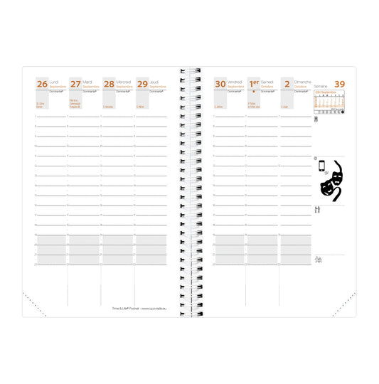 QUO-VADIS Agenda Time&Life Pock. 2026 539068Q 1W/2S Ersatzkal. FR 10x15cm Idealshop