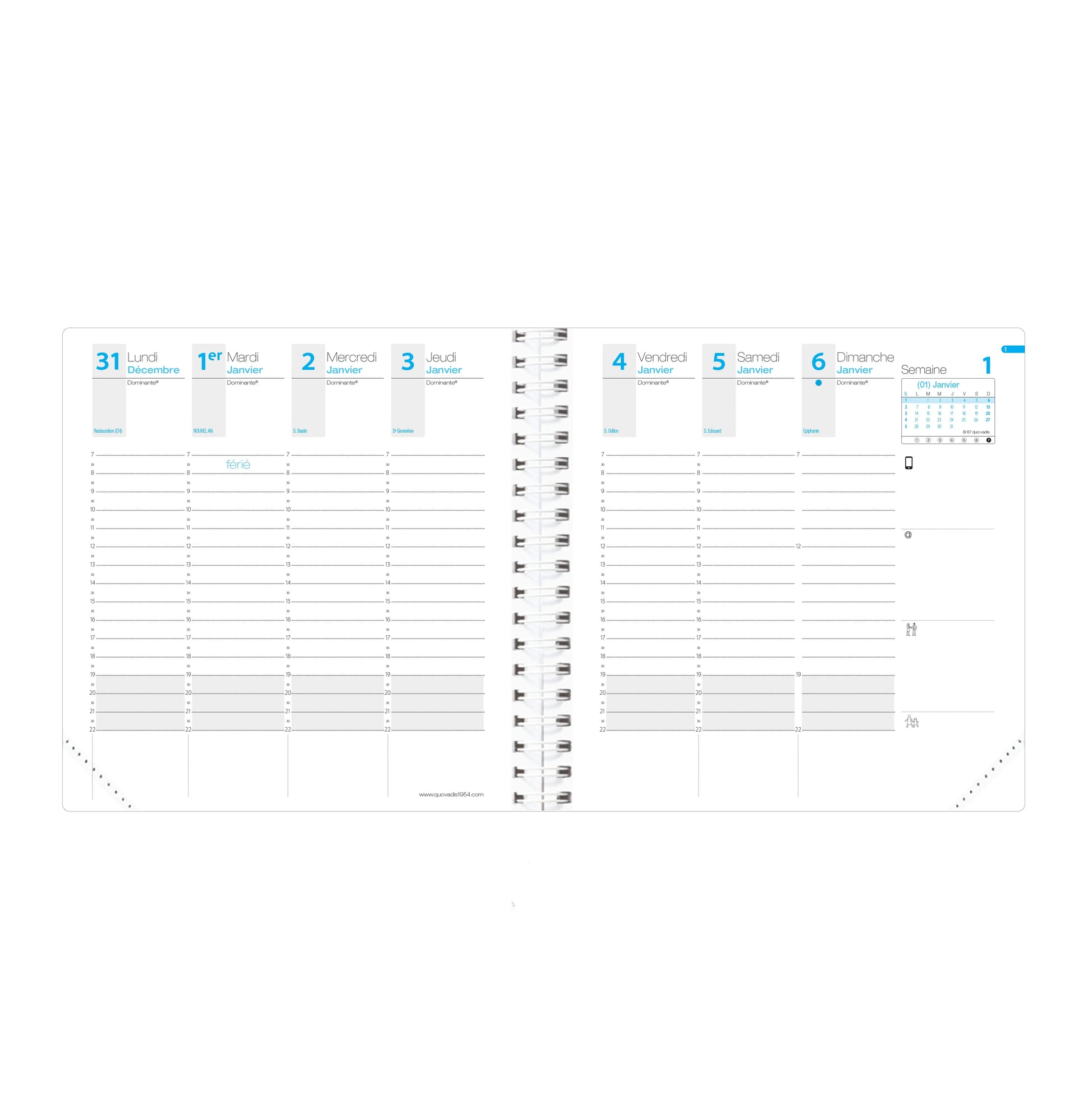 QUO-VADIS Agenda Time&Life medi. 2026 540066Q 1W/2S Ersatzkal. FR 16x16cm Idealshop