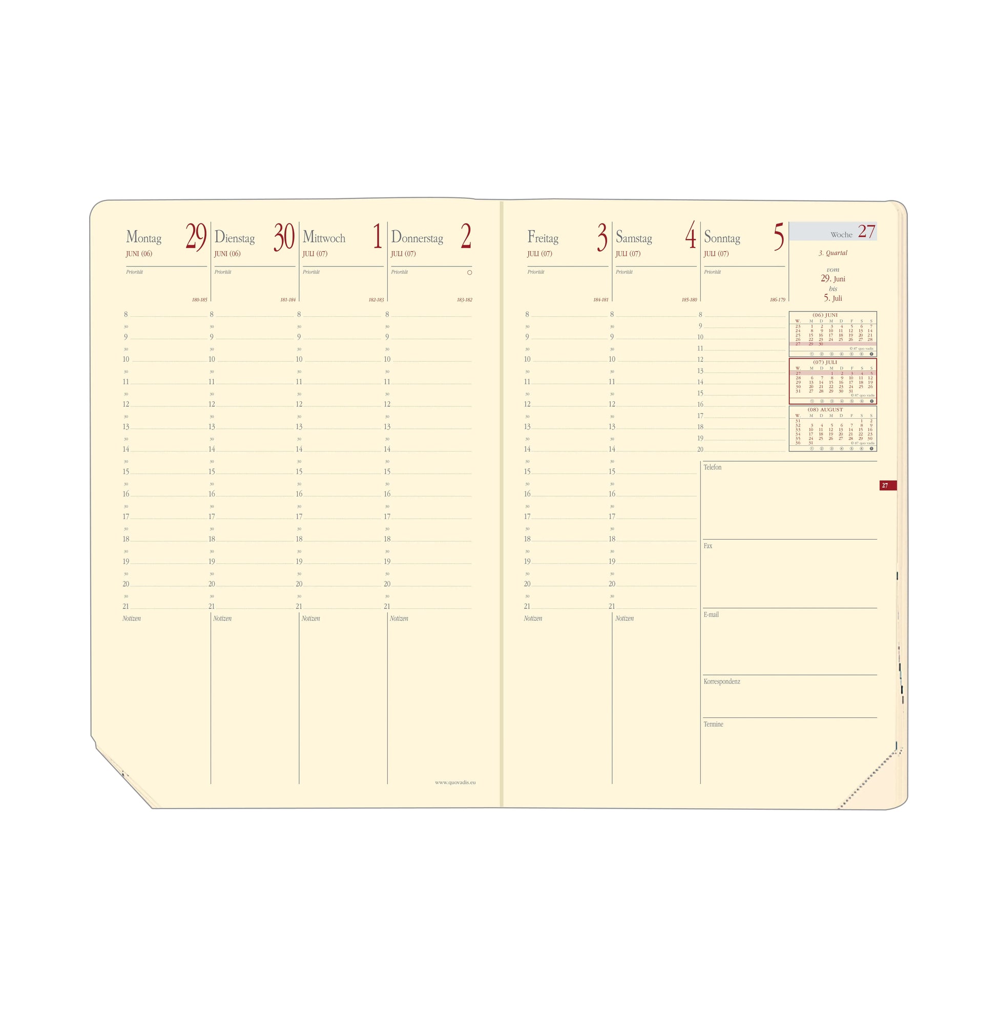 QUO-VADIS Ersatzinhalt Minis.Pre. 2026 286003Q 1W/2S Soho/Silk DE 16x24cm Idealshop
