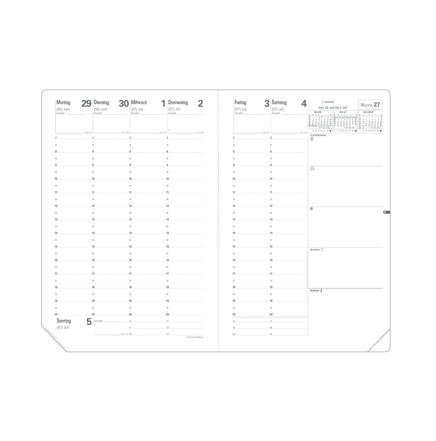 QUO-VADIS Ersatzinhalt Minister 2026 015006Q 1W/2S Impala/Soho DE 16x24cm Idealshop