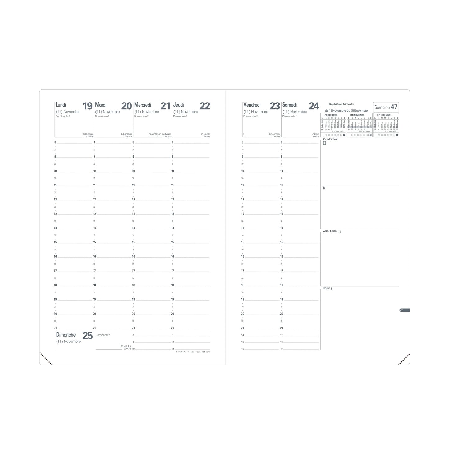 QUO-VADIS Ersatzinhalt+ Ministre 2026 015017Q 1W/2S Impala/Club FR 16x24cm Idealshop