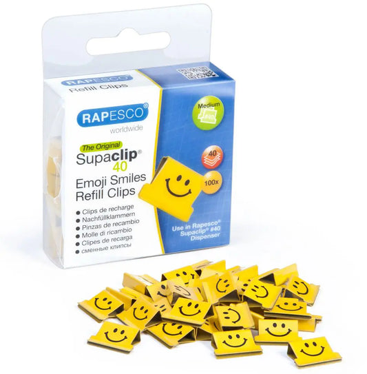 RAPESCO Clips Refill Emoji 1380 gelb 100 Stück Idealshop