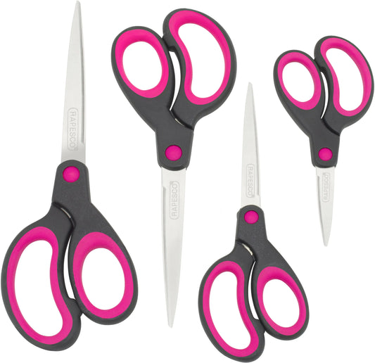 RAPESCO Schere Soft-Grip 1575 4 Stück pink Idealshop